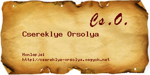Csereklye Orsolya névjegykártya